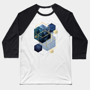 Navy Gold Geometric Baseball T-Shirt